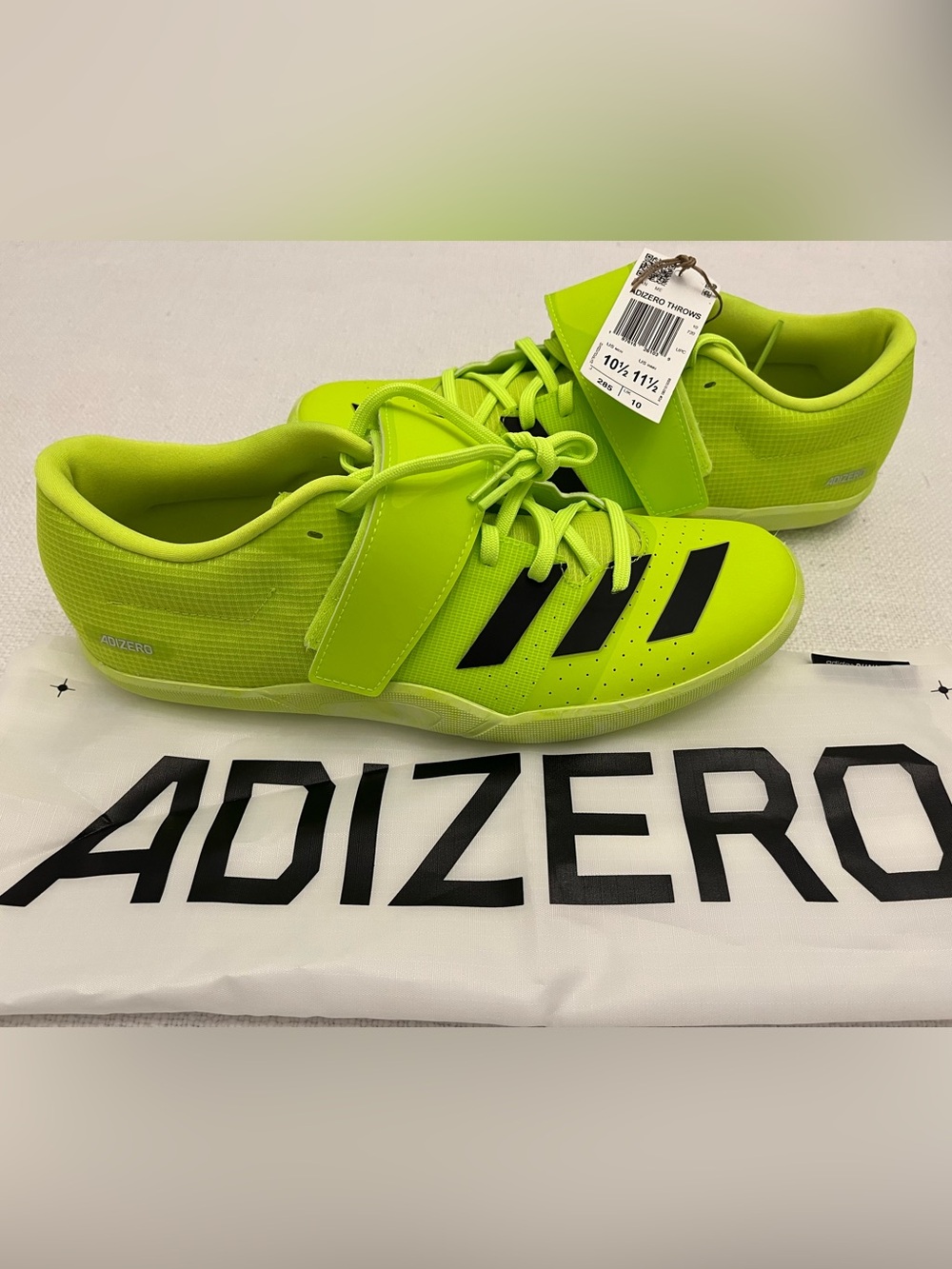 Adidas Adizero Throws Hammer Discus Shoes IG2023 Neon Green Mens 10.5 Women 11.5